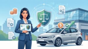 Современная иллюстрация автомобиля после аварии для статьи о возмещении расходов на ремонт машины